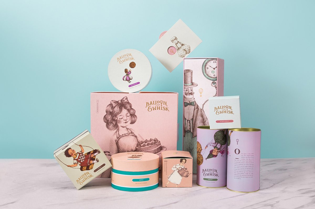 蛋糕店（食品）品牌vi設(shè)計(jì)—Balloon and Whisk 插圖賞析，vi設(shè)計(jì)，視覺(jué)形象vi設(shè)計(jì)，食品vi設(shè)計(jì)，包裝設(shè)計(jì)，蛋糕店品牌vi設(shè)計(jì)，vi品牌策劃，深圳vi設(shè)計(jì)，左右格局