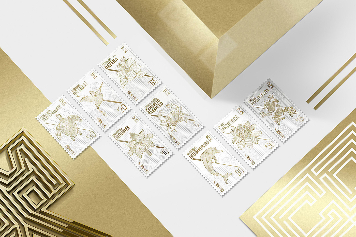 國外城市插畫郵票品牌vi設(shè)計案例，城市品牌vi設(shè)計，vi形象設(shè)計，深圳vi設(shè)計，左右格局