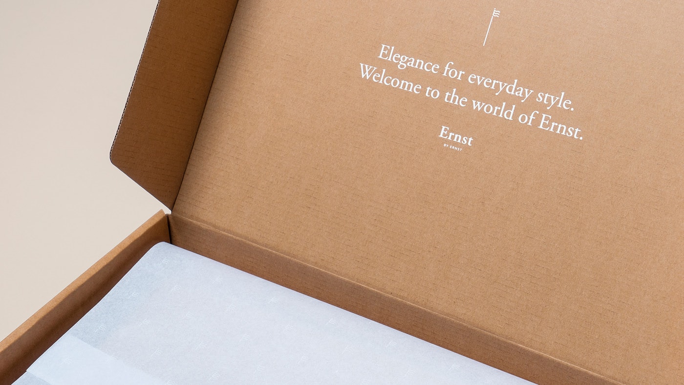 Ernst挪威經(jīng)典優(yōu)雅男裝品牌VI設計和包裝設計，服裝VI設計，服裝包裝設計，深圳VI設計，左右格局