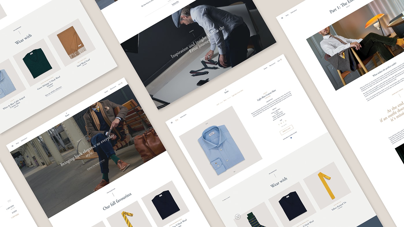 Ernst挪威經(jīng)典優(yōu)雅男裝品牌VI設計和包裝設計，服裝VI設計，服裝包裝設計，深圳VI設計，左右格局