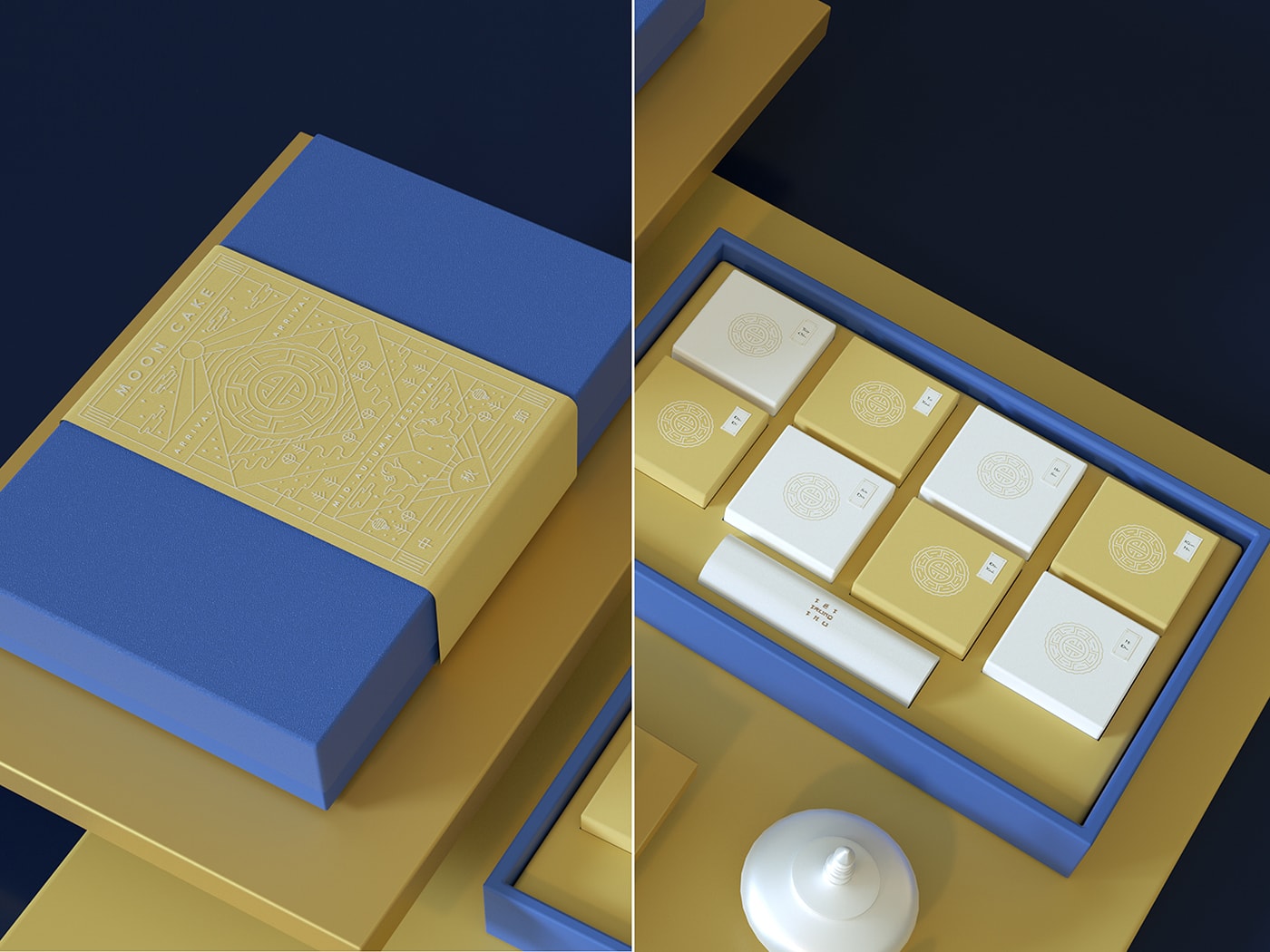 精品越南傳統(tǒng)月餅品牌VI設計——創(chuàng)意插畫包裝設計，食品VI設計，食品包裝設計，深圳VI設計，左右格局