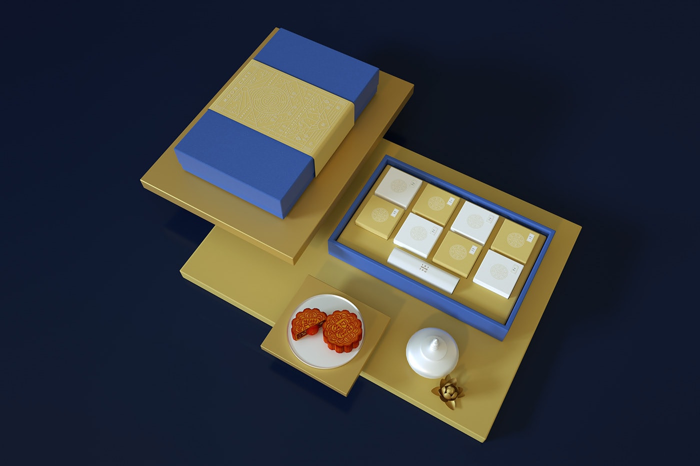 精品越南傳統(tǒng)月餅品牌VI設計——創(chuàng)意插畫包裝設計，食品VI設計，食品包裝設計，深圳VI設計，左右格局