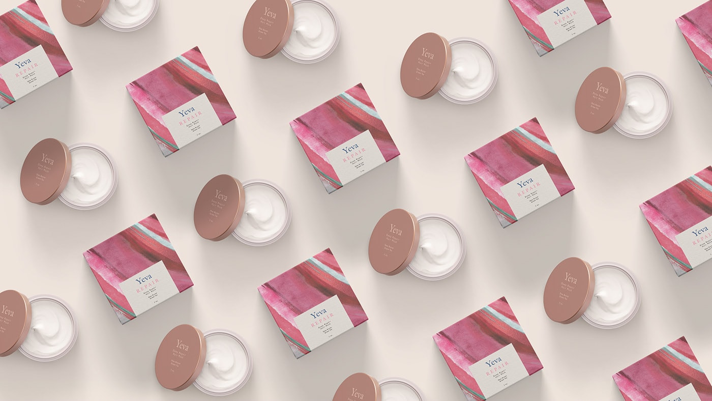  YEVA個(gè)性化護(hù)膚品品牌VI設(shè)計(jì)—多樣化的產(chǎn)品包裝塑造，化妝品VI設(shè)計(jì)，VI形象設(shè)計(jì)，品牌包裝設(shè)計(jì)，深圳VI設(shè)計(jì)